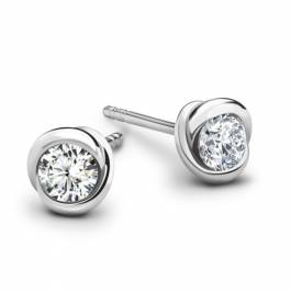 Rosebud Round Diamond Stud Earrings - Diamond Heaven