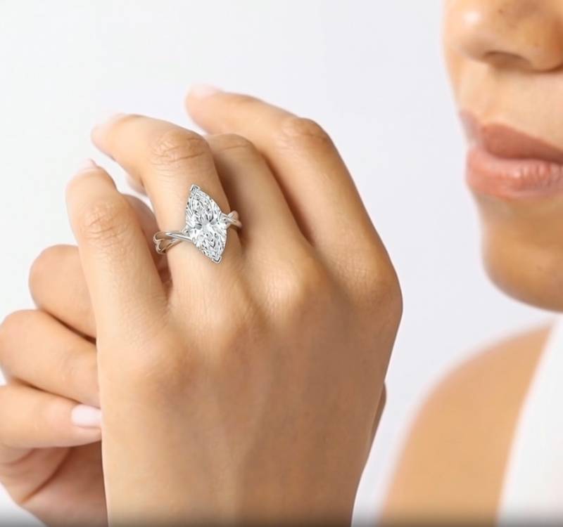 Marquise Diamond Infinity Twist Engagement Ring