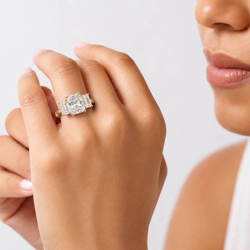 Radiant Diamond Trilogy Ring