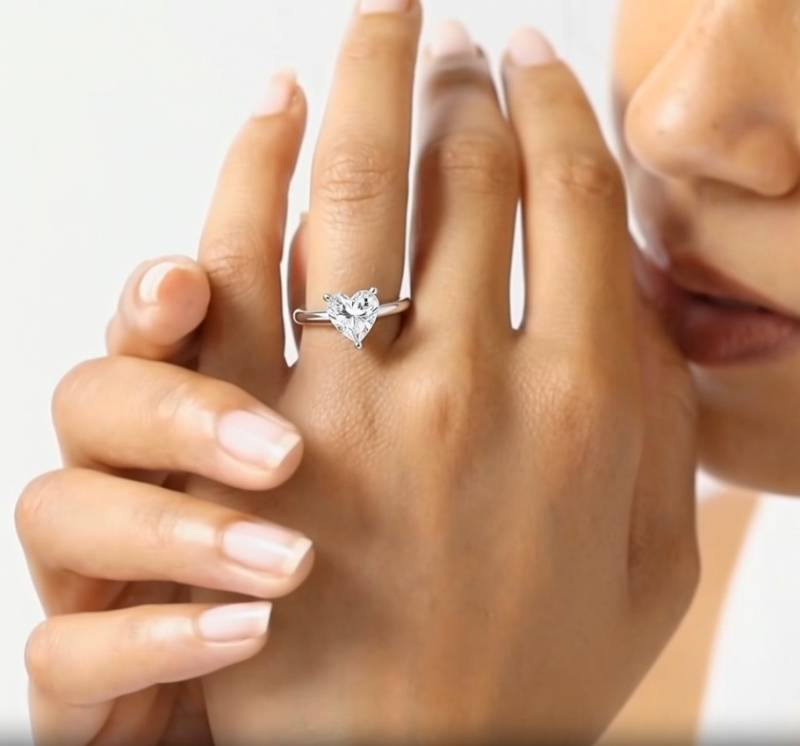 Heart Diamond Engagement Ring