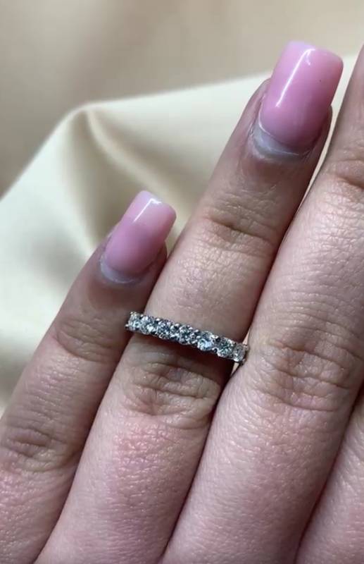 0.50ct VS/F-G Natural Round Cut Diamond Seven Stone Ring in Platinum