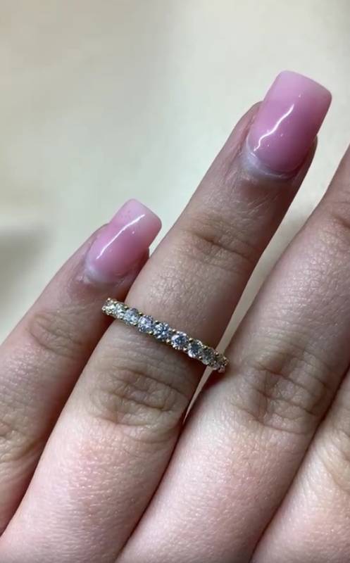 1.00ct VS/D-E Natural Round Cut Diamond Wedding Ring in 18k Yellow Gold