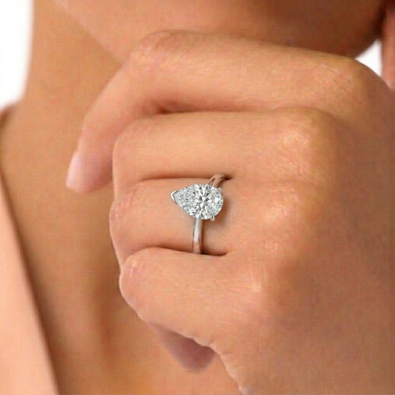 Modern Pear Diamond Engagement Ring