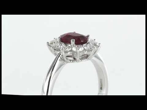 1.60ct Ruby and Diamond Cluster Ring