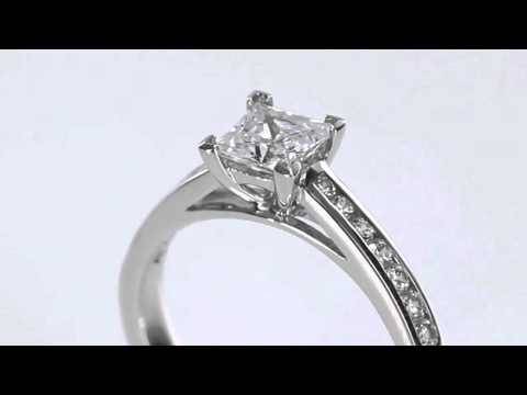 Princess Diamond Shoulder Set Ring