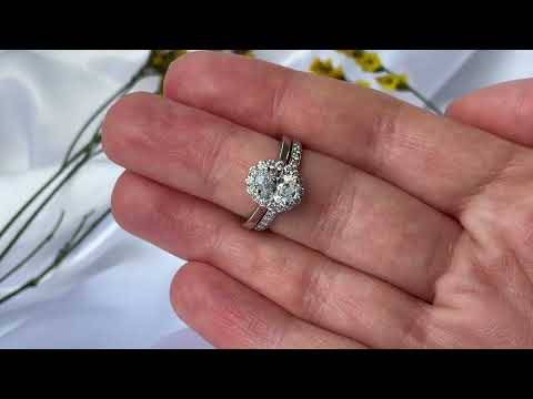 Oval Halo Engagement Ring With Matching Wedding Band