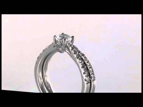Diamond Shoulder Set Ring With Matching Band