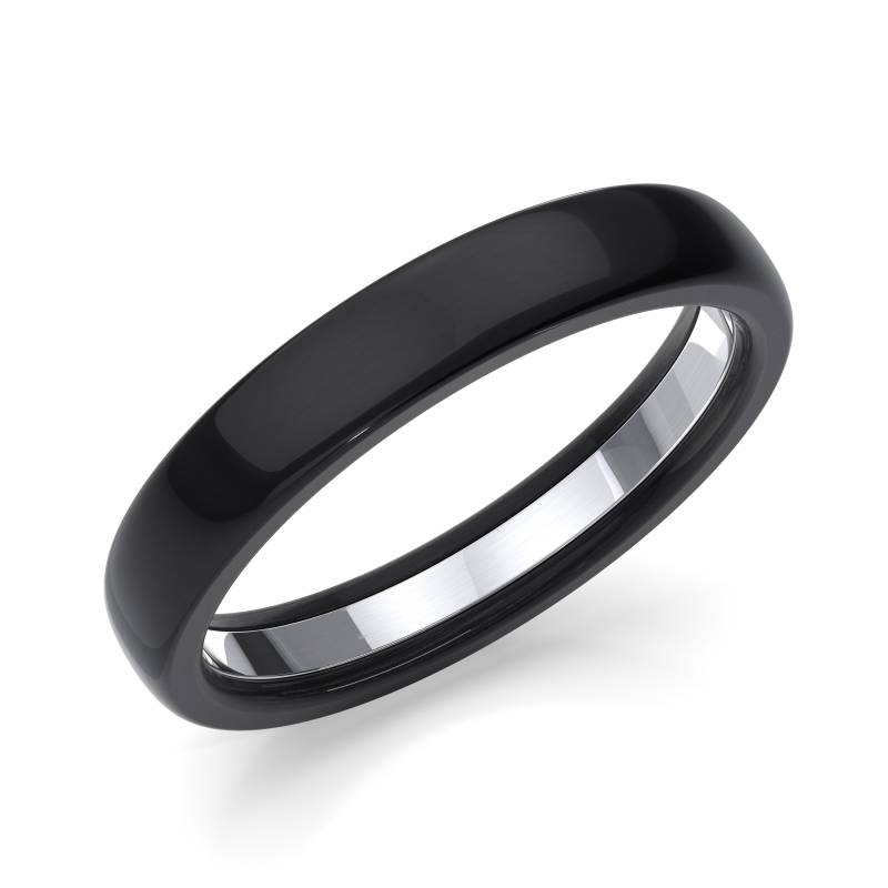 Zedd 4mm Pure Plain Black Zirconium Wedding Band - Diamond Heaven