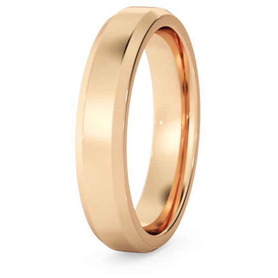 DHBBE4M Bevelled Edge Wedding Ring - 4mm width, 1.8mm depth