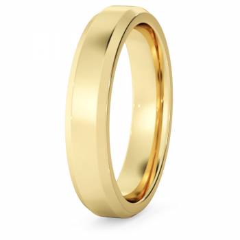 Bevelled Edge Wedding Ring - 4mm width, 1.8mm depth