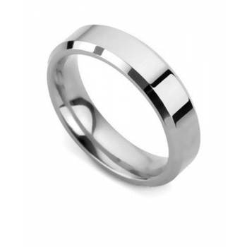 Bevelled Edge Wedding Ring - 5mm width, 1.4mm depth