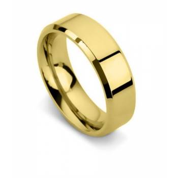 Bevelled Edge Wedding Ring - 6mm width, 1.4mm depth