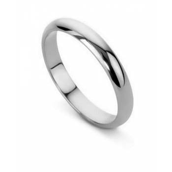 D Shape Wedding Ring - Lightweight, 3mm width