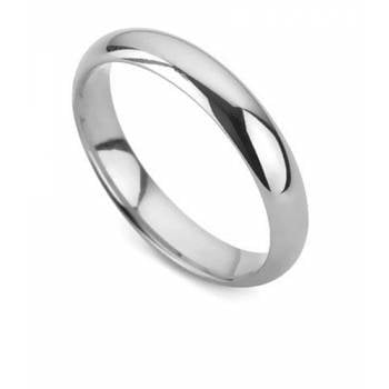 D Shape Wedding Ring - Lightweight, 4mm width