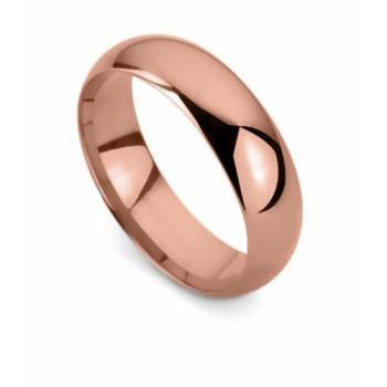 D Shape Wedding Ring - Lightweight, 6mm width