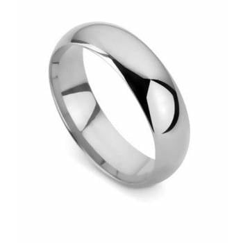 D Shape Wedding Ring - Lightweight, 6mm width