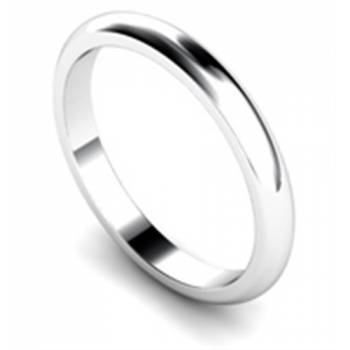 D Shape Wedding Ring - Lightweight, 2.5mm width