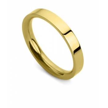 Flat Court Wedding Ring - 3mm width, Thin depth