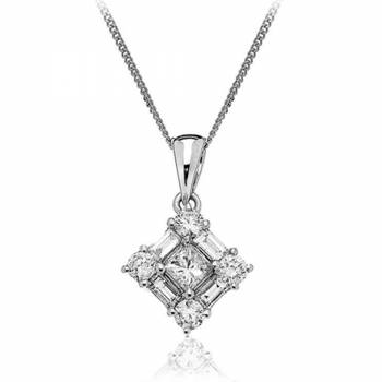 1.00 Carat Princess Cut Diamond Solitaire Pendant Necklace –  EmeraldsMaravellous