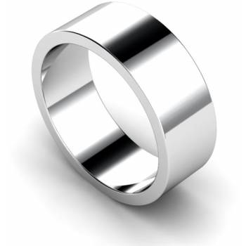 Flat Wedding Ring - 8mm width, Medium depth