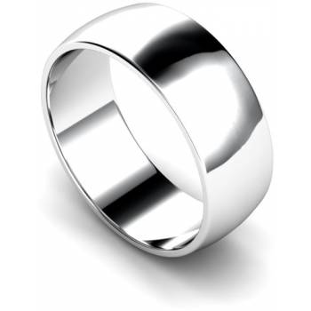 D Shape Wedding Ring - Lightweight, 8mm width