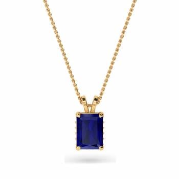 Ceylon Blue Sapphire Necklace with Diamonds | AC Silver