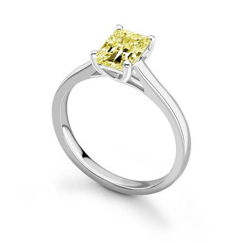 Elegant Fancy Yellow Radiant Diamond Engagement Ring P