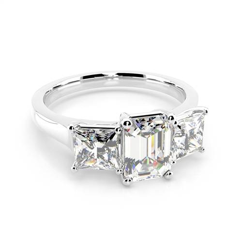 Emerald & Princess Diamond Trilogy Ring P