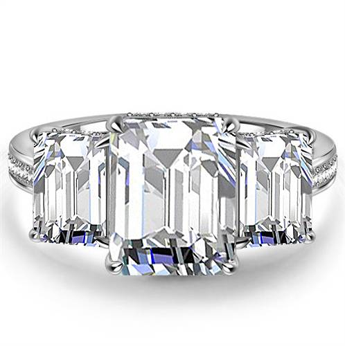 Emerald Diamond Trilogy Engagement Ring W
