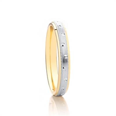3mm Two Tone Patterned Wedding Ring Y