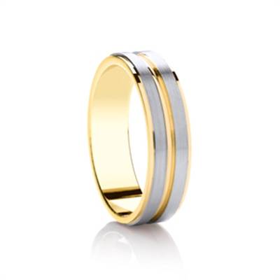 5mm Two Tone Wedding Ring Y