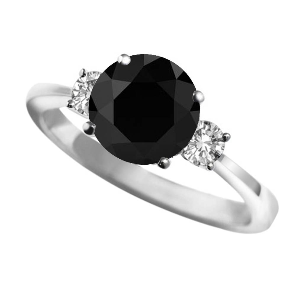 3 Stone Black Diamond Ring P
