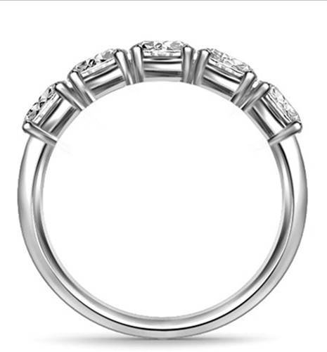 5 Stone Oval Diamond Half Eternity Ring W
