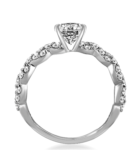 Embellished Twist Round Diamond Vintage Plait Ring W