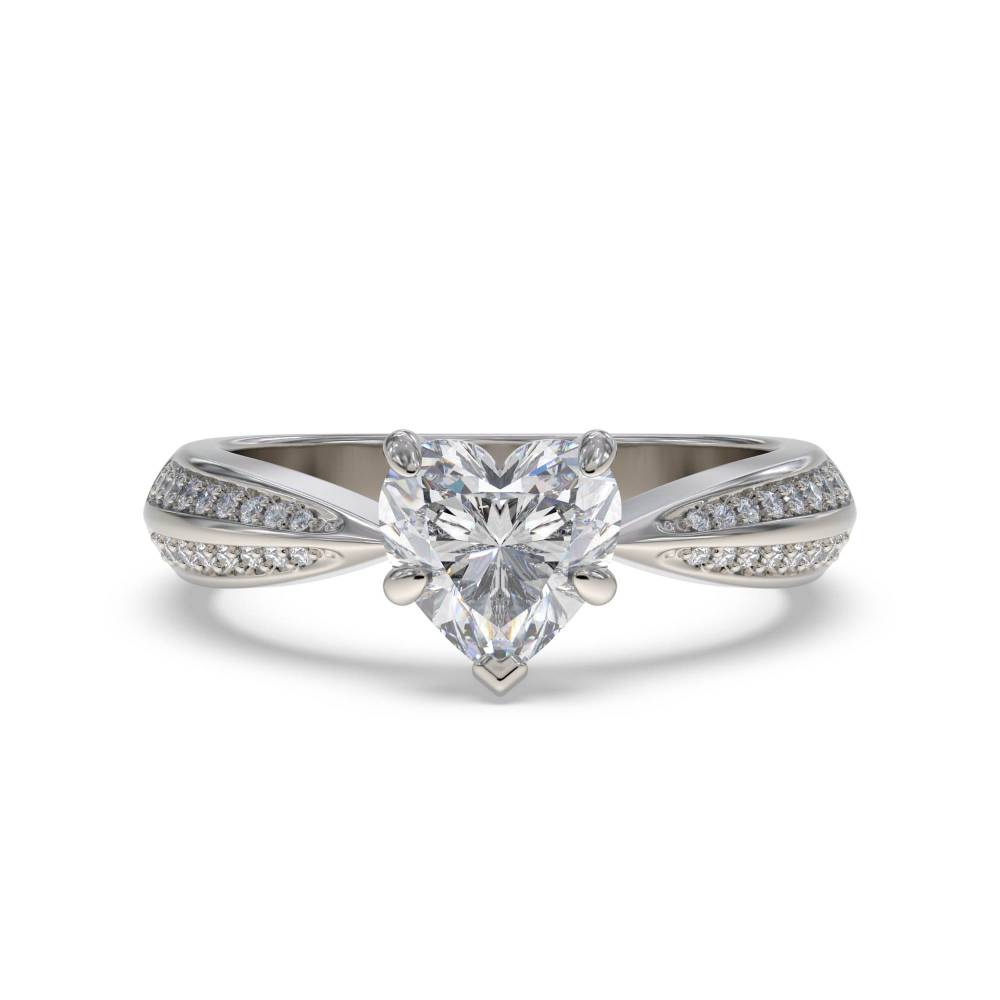 Heart & Round Diamond Engagement Ring P