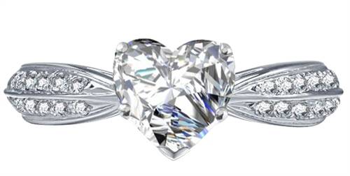 Heart & Round Diamond Engagement Ring P