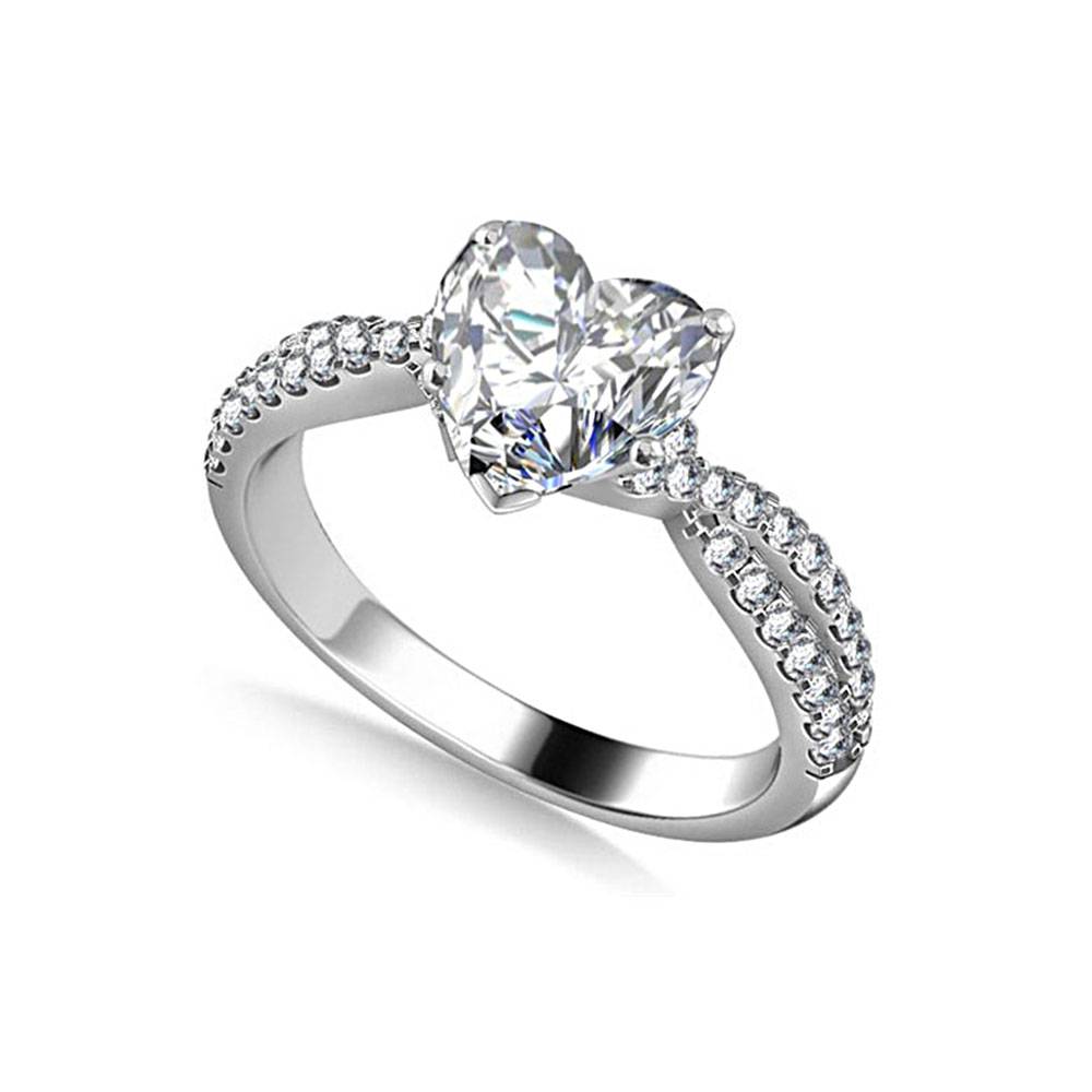 Unique Heart & Round Diamond Ring W