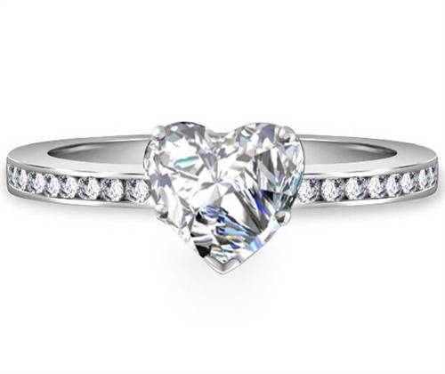 Heart Diamond Shoulder Set Ring W