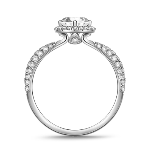 Round Diamond Single Halo Engagement Ring P