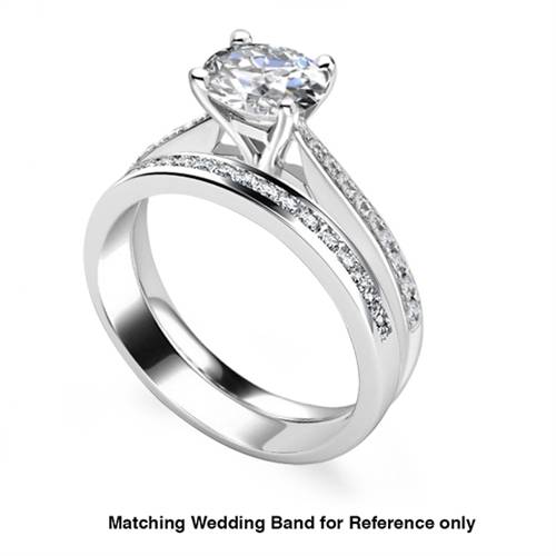 Round Diamond Shoulder Set Diamond Engagement Ring - Diamond Heaven