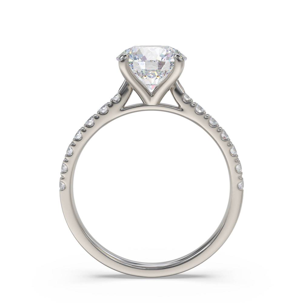 Round Diamond Shoulder Set Diamond Engagement Ring P
