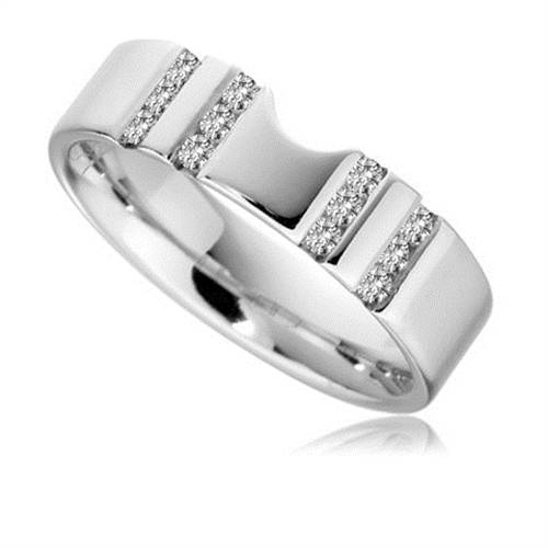 6mm Shaped Diamond Wedding Ring P