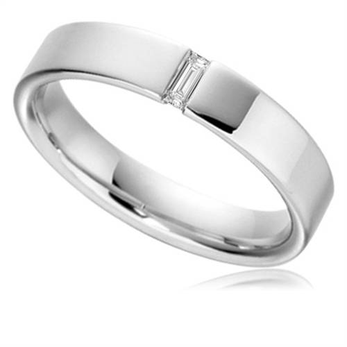 4mm Baguette Diamond Wedding Ring W