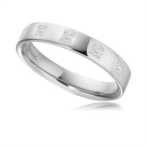 3mm Princess Diamond Wedding Ring P