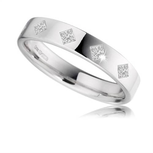 4mm Princess Diamond Wedding Ring P