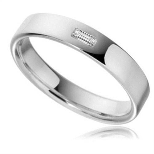 4mm Baguette Diamond Wedding Ring P