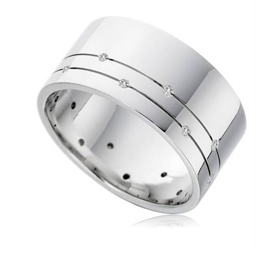 10mm Round Diamond Wedding Ring W
