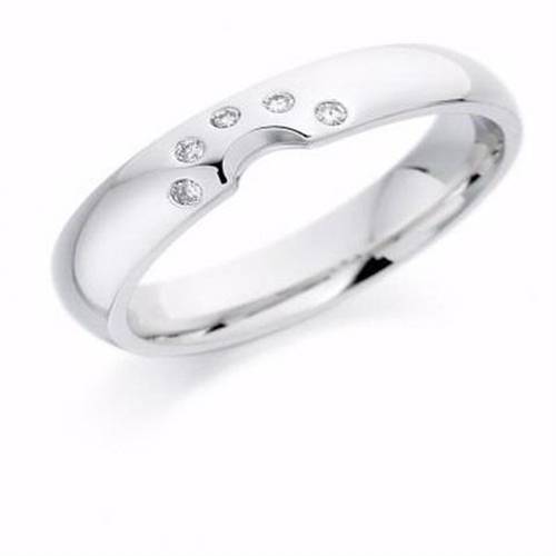 4mm Shaped Diamond Wedding Ring W