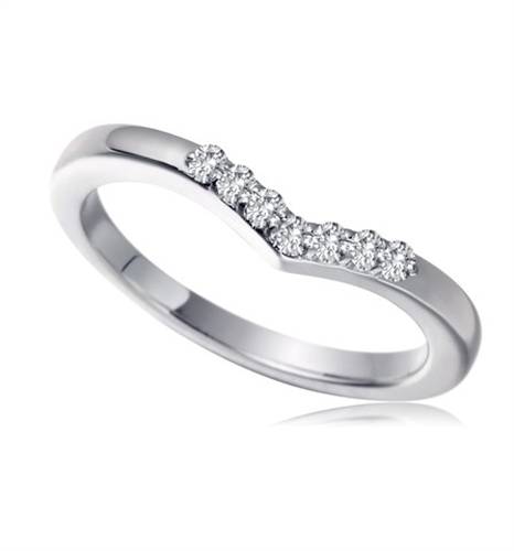 2.5mm Wishbone Shaped Diamond Wedding Ring P