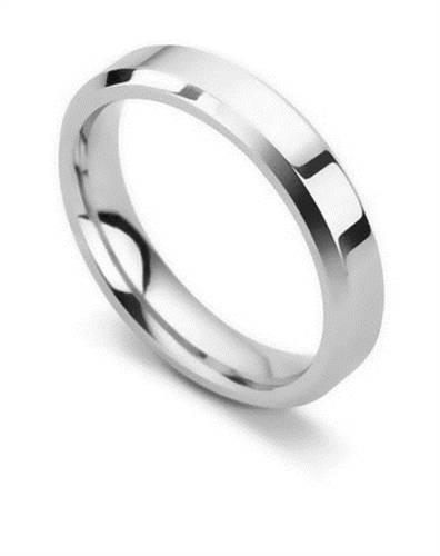 DHBBE4 Bevelled Edge Wedding Ring - 4mm width, 1.4mm depth P